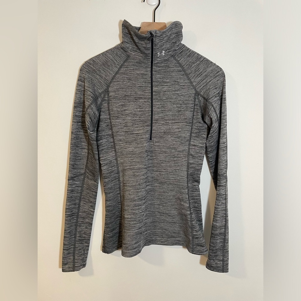 Under Armour Women’s 1/4 Zip Long Sleeve Running Performance Shirt Small Gray